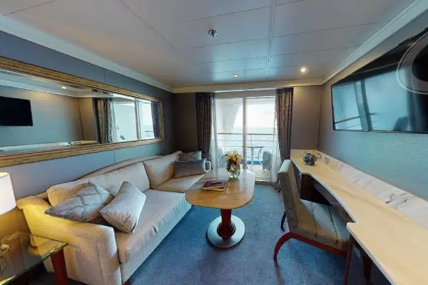 Spacious cruise suite room