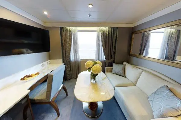 Spacious cruise suite room