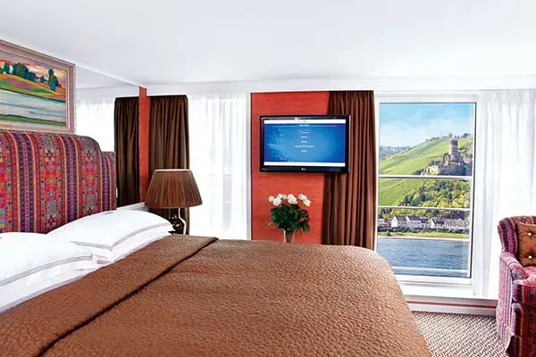 Spacious cruise suite room