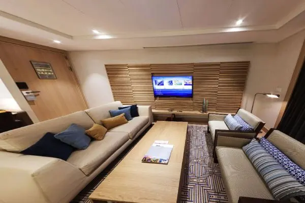 Spacious cruise suite room
