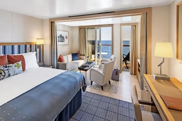 Spacious cruise suite room