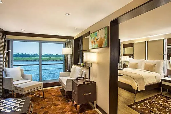 Spacious cruise suite room