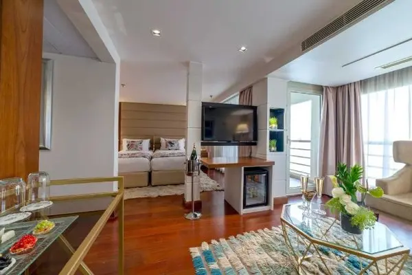 Spacious cruise suite room