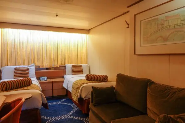 Cozy cruise cabin interior