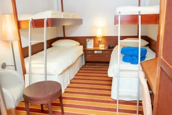 Cozy cruise cabin interior