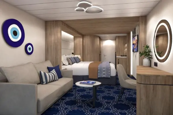 Spacious cruise suite room