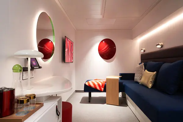 Cozy cruise cabin interior
