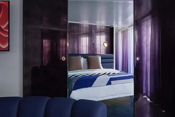 Spacious cruise suite room