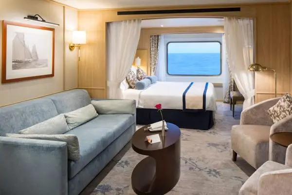 Spacious cruise suite room