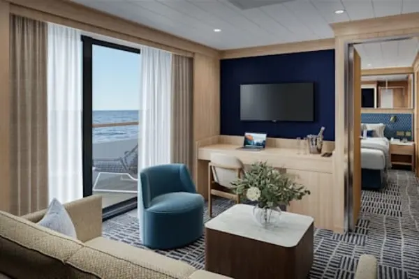 Spacious cruise suite room