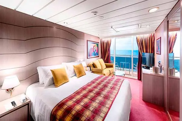 Spacious cruise suite room