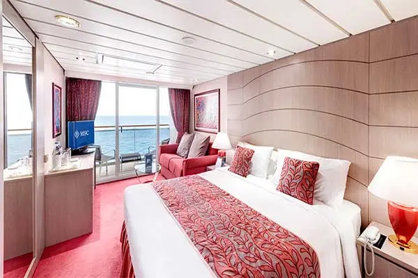 Spacious cruise suite room