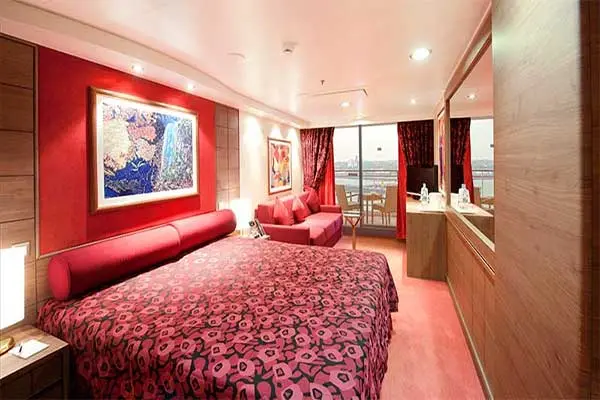 Spacious cruise suite room