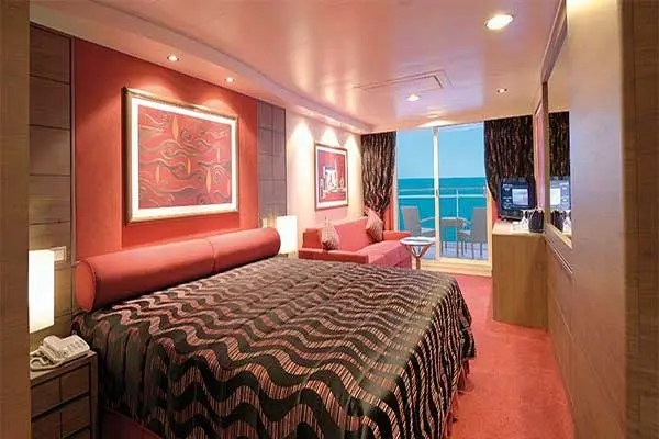 Spacious cruise suite room