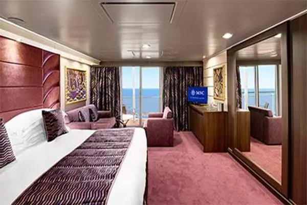 Spacious cruise suite room