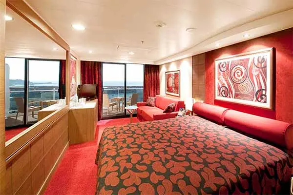 Spacious cruise suite room
