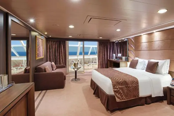 Spacious cruise suite room
