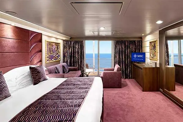 Spacious cruise suite room