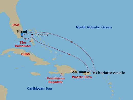 Itinerary schematic diagram