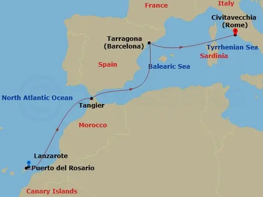 Itinerary schematic diagram