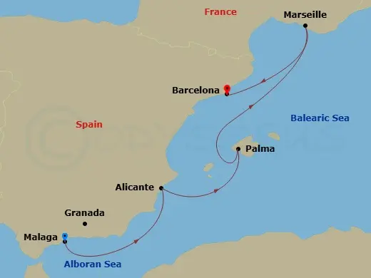 Itinerary schematic diagram