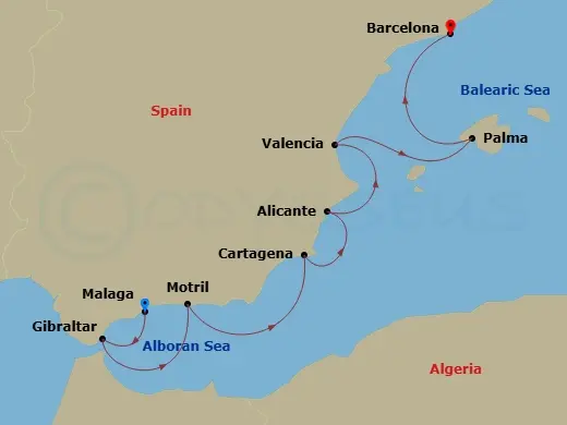 Itinerary schematic diagram