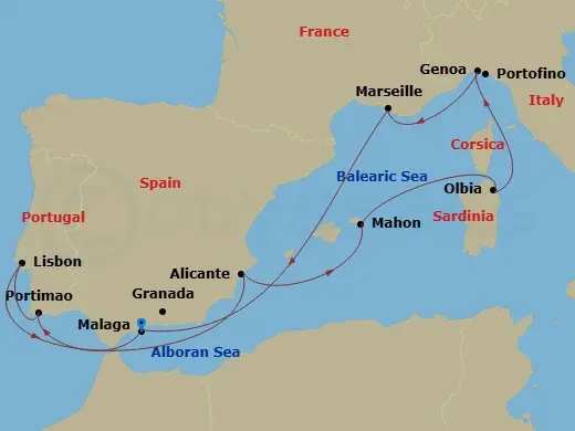 Itinerary schematic diagram
