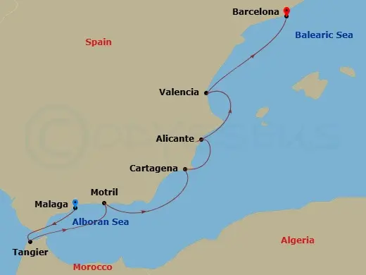 Itinerary schematic diagram