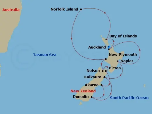 Itinerary schematic diagram