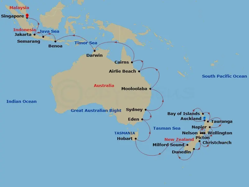 Itinerary schematic diagram