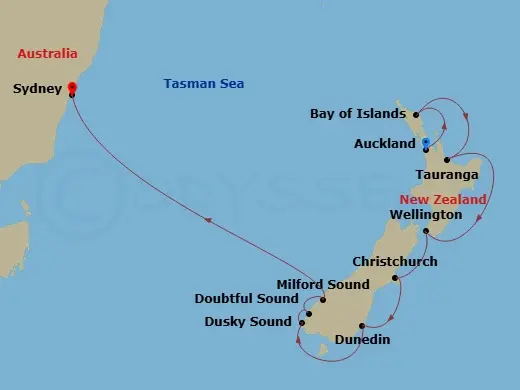 Itinerary schematic diagram