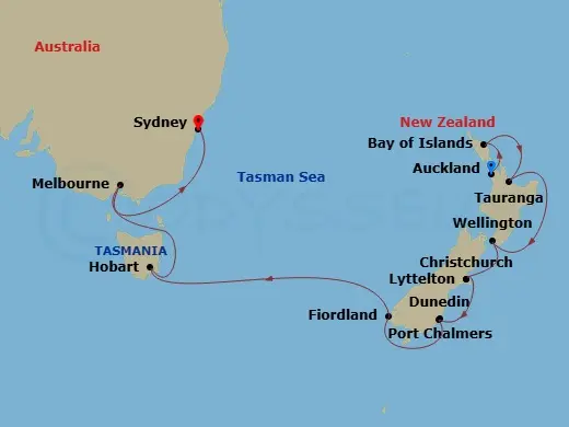Itinerary schematic diagram