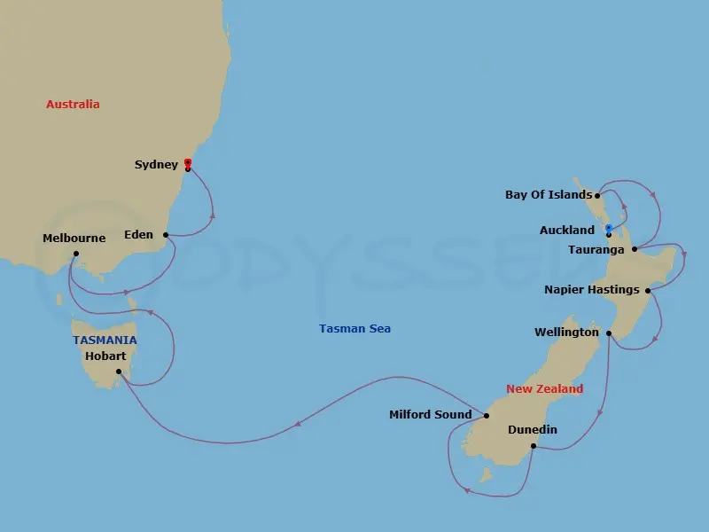 Itinerary schematic diagram