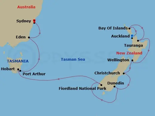 Itinerary schematic diagram