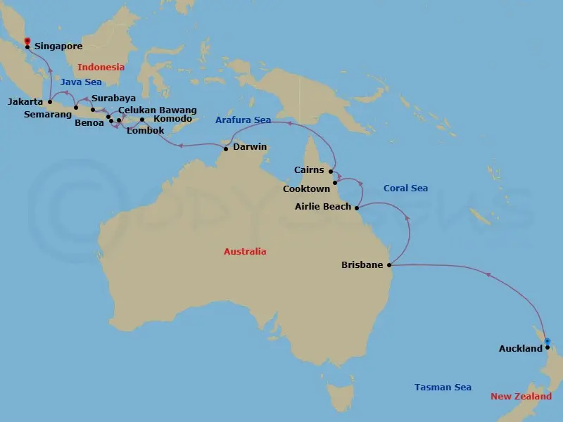Itinerary schematic diagram