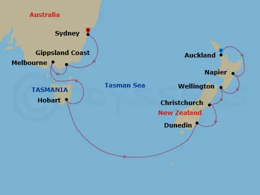 Itinerary schematic diagram