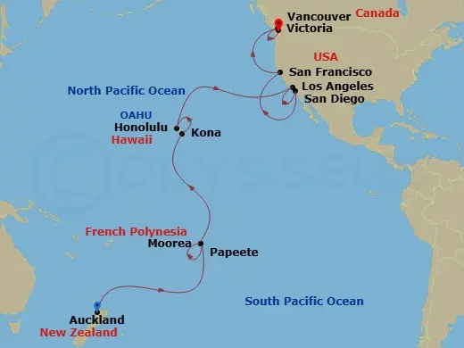 Itinerary schematic diagram