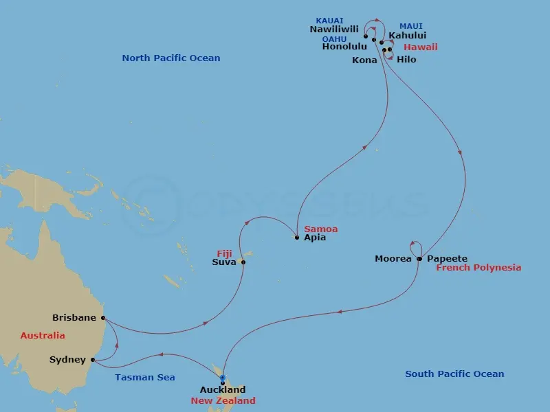 Itinerary schematic diagram
