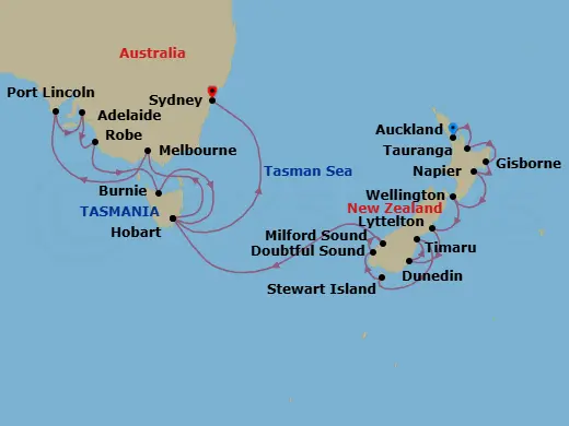 Itinerary schematic diagram