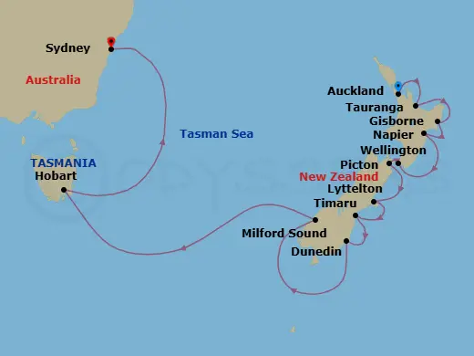 Itinerary schematic diagram