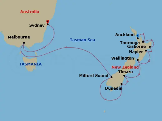 Itinerary schematic diagram