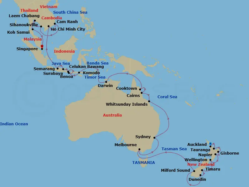 Itinerary schematic diagram