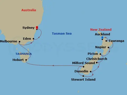 Itinerary schematic diagram