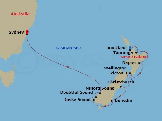 Itinerary schematic diagram