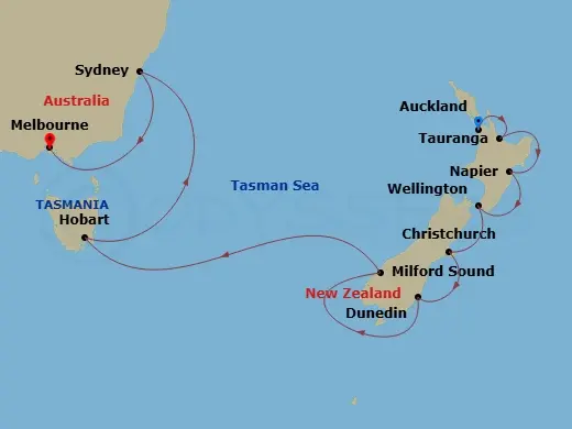 Itinerary schematic diagram