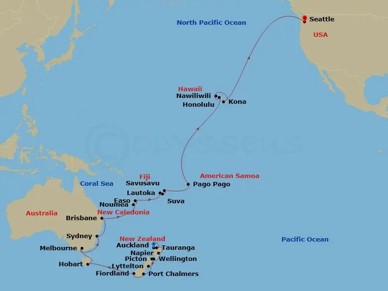 Itinerary schematic diagram