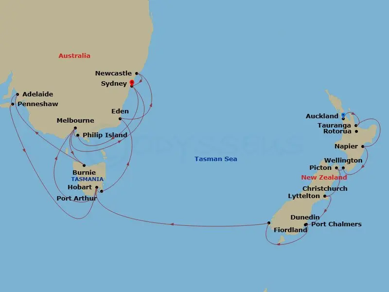 Itinerary schematic diagram