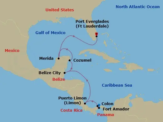 Itinerary schematic diagram