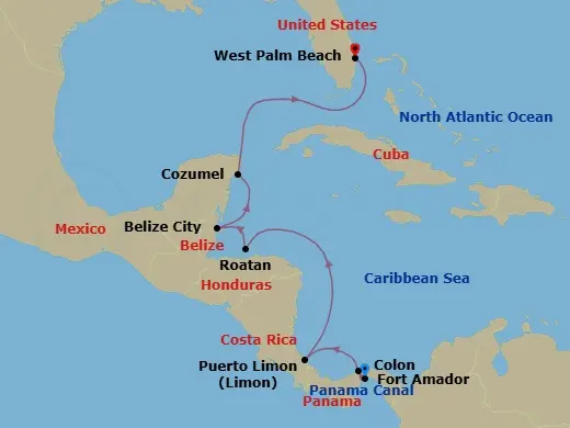 Itinerary schematic diagram
