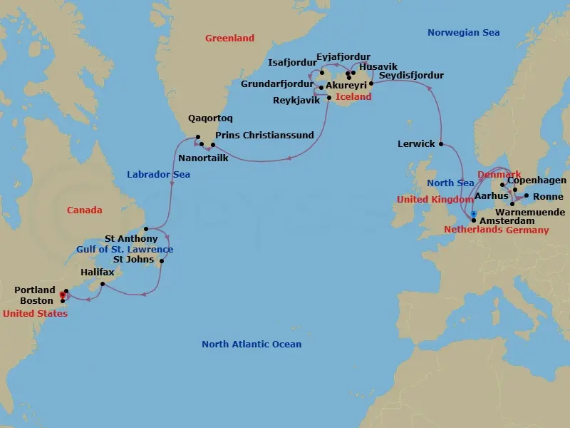 Itinerary schematic diagram
